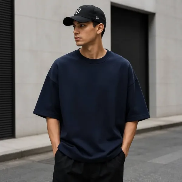 240GSM Premium Heavyweight Oversized 100% Cotton Short Sleeve Crewneck T-Shirt