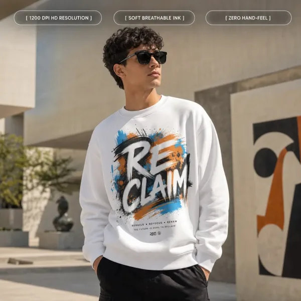 Custom DTG Printed Crew Neck Sweatshirt Factory - Low MOQ Small Batch Orders