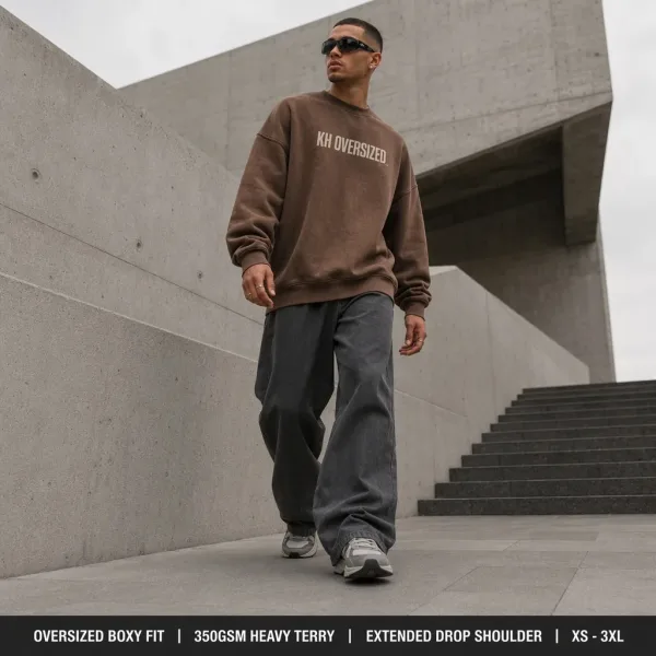 Custom Oversized Drop Shoulder Crew Neck Sweatshirt Manufacturer - Streetwear OEM