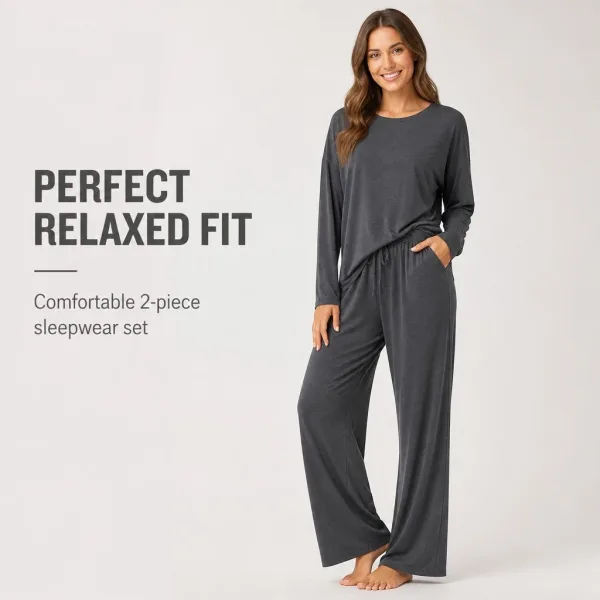 Customized Women Loungewear Sets OEM Manufacturer Wholesale 2 Piece Sleepwear Pajamas Set Soft Nightwear Home Wear