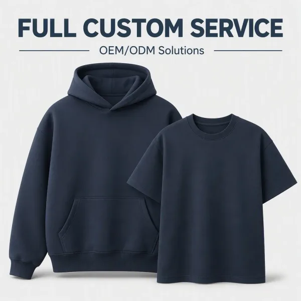 Wholesale Full Custom Apparel Service Heavyweight Hoodie T-shirt Combo OEM Factory Clothing Solution