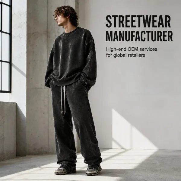 OEM French Terry Loungewear Custom Private Label Streetwear Manufacturer Wholesale 100% Cotton Hoodies Joggers Set
