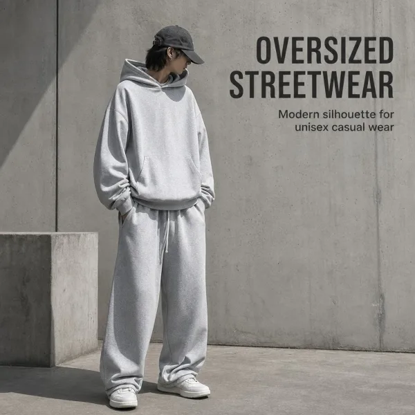 Custom Unisex Loungewear Sets Oversized Heavyweight Cotton Streetwear OEM Factory Wholesale Blank Tracksuit Pjs